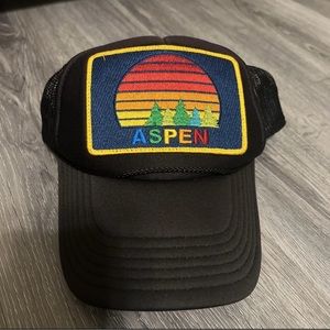 Aspen Aviator Nation Colorado Patch Black Trucker Mesh SnapBack Sunset Hat